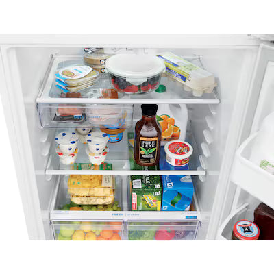 Frigidaire 18.3-cu ft Standard-Depth 30-in Wide Top-Freezer Refrigerator ( White ) Garage Ready Model# FFTR1835VW