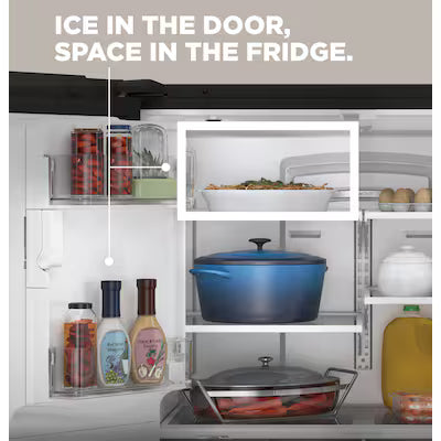 GE Standard-Depth 25.7-cu ft 3 -Door 36-in Wide French Door with Ice Maker ( Fingerprint-resistant Stainless Steel ) ENERGY STAR Certified Model# GFE26JYMFS A13-45