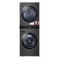 LG WashTower Electric Stacked Laundry Center with 4.5-cu ft Front load Washer and 7.4-cu ft Dryer ( Black Steel ) Model# WKEX200HBA