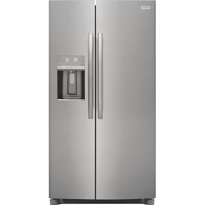 Frigidaire Gallery 25.6-cu ft Standard-Depth 36-in Wide Side-by-Side Refrigerator with Ice Maker ( Fingerprint Resistant Stainless Steel ) ENERGY STAR Certified Model# GRSS2652AF