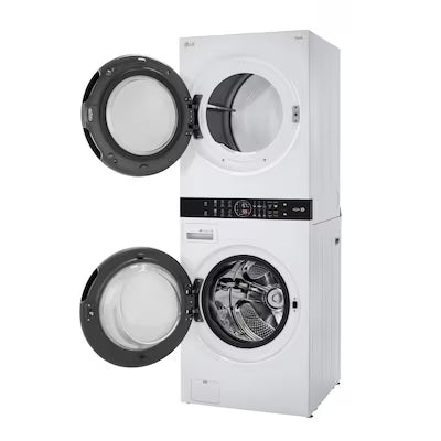 LG WashTower Electric Stacked Laundry Center with 4.5-cu ft Front load Washer and 7.4-cu ft Dryer ( White ) Model# WKE100HWA