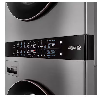 LG WashTower Electric Stacked Laundry Center with 4.5-cu ft Front load Washer and 7.4-cu ft Dryer ( Graphite Steel ) Model# WKE100HVA