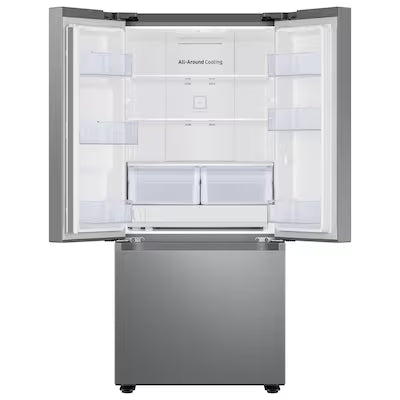 Samsung Standard-Depth 22-cu ft 3 -Door 30-in Wide with Ice Maker ( Fingerprint Resistant Stainless Steel ) ENERGY STAR Certified Model# RF22A4221SR