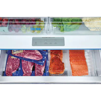 Frigidaire Gallery Counter-Depth 22.6-cu ft 3 -Door 36-in Wide French Door Refrigerator with Dual Ice Maker with Water and Ice Dispenser ( Fingerprint Resistant Stainless Steel ) ENERGY STAR Certified Model# GRFC2353AF