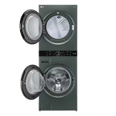 LG WashTower Electric Stacked Laundry Center with 4.5-cu ft Front load Washer and 7.4-cu ft Dryer ( Nature Green ) Model# WKEX200HGA