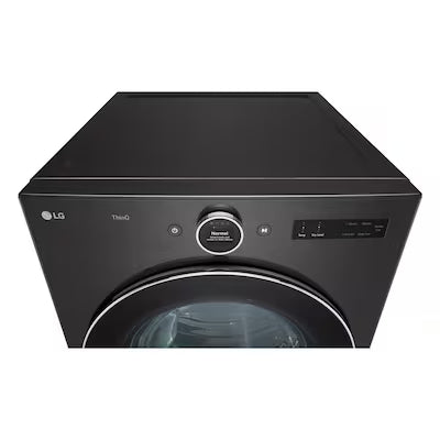 LG 7.4-cu ft Stackable Vented Gas Dryer with Steam Cycle ( Black Steel ) Model# DLGX6701B