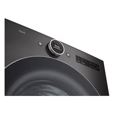 LG 7.4 cu. ft. Vented Stackable SMART Gas Dryer in Black Steel with TurboSteam and AI Sensor Dry Technology Model# DLGX6501B