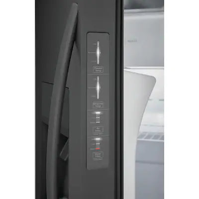 Frigidaire 25.6-cu ft Standard-Depth 36-in Wide Side-by-Side Refrigerator with Ice Maker ,Water and Ice Dispenser ( Black Stainless Steel ) ENERGY STAR Certified Model# FRSS2623AD