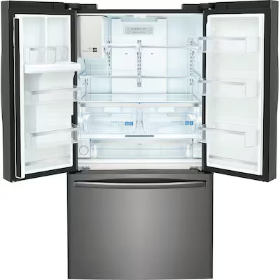 Frigidaire Gallery Standard-Depth 27.8-cu ft 3 -Door 36-in Wide French Door Refrigerator with Dual Ice Maker with Water and Ice Dispenser ( Fingerprint Resistant Black Stainless Steel ) ENERGY STAR Certified Model# GRFS2853AD