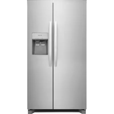 Frigidaire 22.3-cu ft Counter-Depth 36-in Wide Side-by-Side Refrigerator with Ice Maker ,Water and Ice Dispenser ( Stainless steel ) Model# FRSC2333AS