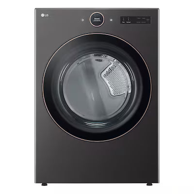 LG 7.4 cu. ft. Vented Stackable SMART Gas Dryer in Black Steel with TurboSteam and AI Sensor Dry Technology Model# DLGX6501B