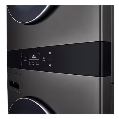 LG WashTower Electric Stacked Laundry Center with 5-cu ft Front load Washer and 7.4-cu ft Dryer ( Black Stainless Steel ) Model# WKEX300HBA