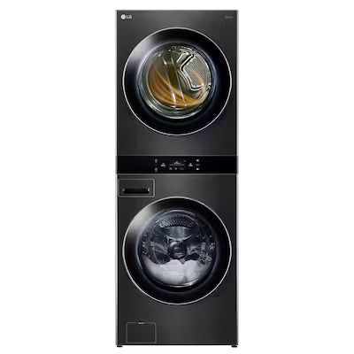 LG WashTower Electric Stacked Laundry Center with 5-cu ft Front load Washer and 7.4-cu ft Dryer ( Black Stainless Steel ) Model# WKEX300HBA
