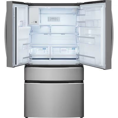Frigidaire Gallery Counter-Depth 21.5-cu ft 4 -Door 36-in Wide French Door Refrigerator with Ice Maker with Water and Ice Dispenser ( Smudge-Proof Stainless Steel ) ENERGY STAR Certified Model# GRMC2273CF