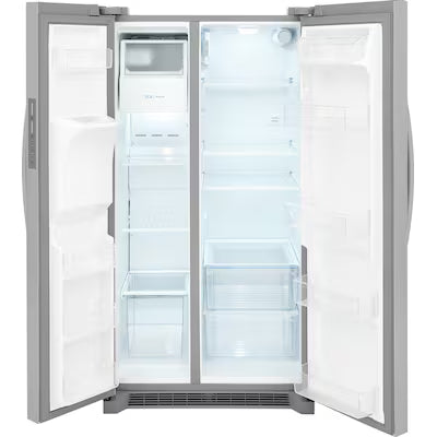 Frigidaire 25.6-cu ft Standard-Depth 36-in Wide Side-by-Side Refrigerator with Ice Maker ,Water and Ice Dispenser ( Stainless steel ) ENERGY STAR Certified Model# FRSS2623AS