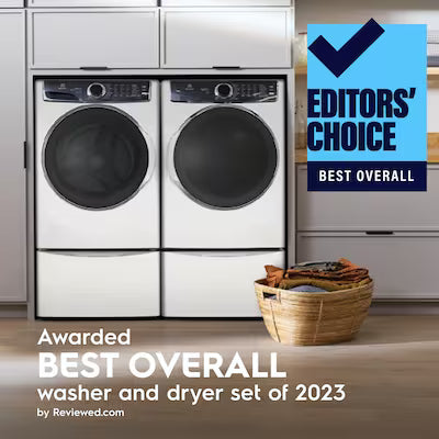 Electrolux 8-cu ft Stackable Vented Electric Dryer with Steam Cycle ( White ) Model# ELFE7626BW