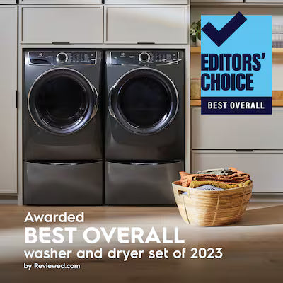 Electrolux Smartboost, Optic Whites and Pure Rinse High Efficiency Stackable Medium ( 4.5-cu ft ) Front-Load Washer with Steam Cycle ( Titanium ) Model# ELFW7637AT