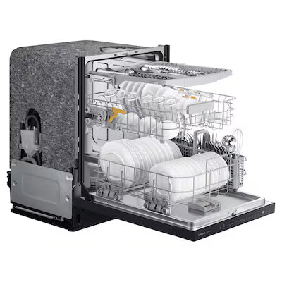 Samsung 24-in Top Control Built-in Dishwasher ( Matte Black Steel ) With Third Rack, AutoRelease Door , 46-Decibel Model# DW80CG5450MT