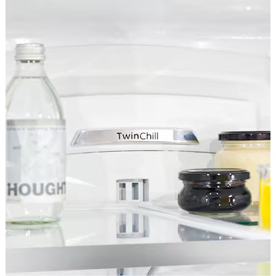 GE Standard-Depth 27.7-cu ft 3 -Door 36-in Wide French Door Refrigerator with Ice Maker ( Fingerprint-resistant Stainless Steel ) ENERGY STAR Certified Model# GFE28GYNFS