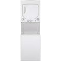 GE Gas Stacked Laundry Center with 2.3-cu ft Top load Washer and 4.4-cu ft Dryer White Model# GUD24GSSMWW