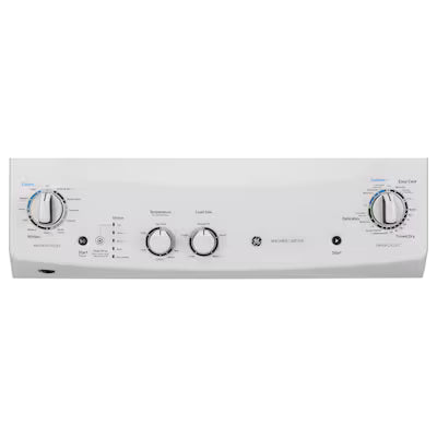 GE Gas Stacked Laundry Center with 3.8-cu ft Top load Washer and 5.9-cu ft Dryer White Model# GUD27GSSMWW