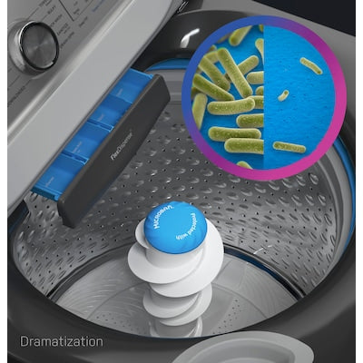 New GE Profile™ ENERGY STAR® 4.9 cu. ft. Capacity Washer with Smarter Wash Technology and FlexDispense™ Model# PTW605BPRDG N02-12