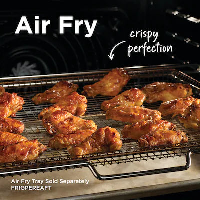 Frigidaire Gallery 30-in Glass Top 5 burners 6.2-cu ft Air Fry Convection Oven Slide-In Electric Range ( Fingerprint Resistant Stainless Steel ) Model# GCFE3060BF