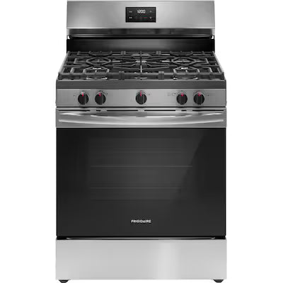 Frigidaire 30-in 5 burners 5.1-cu ft Freestanding Natural Gas Range ( Stainless Steel ) Model# FCRG3052BS