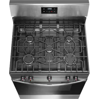 Frigidaire 30-in 5 burners 5.1-cu ft Freestanding Natural Gas Range ( Stainless Steel ) Model# FCRG3052BS