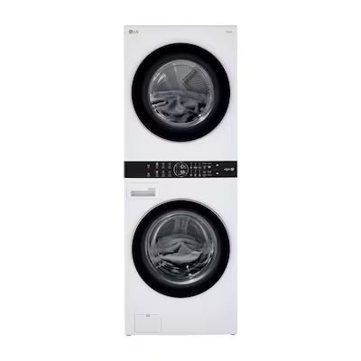 LG WashTower Electric Stacked Laundry Center with 4.5-cu ft Front load Washer and 7.4-cu ft Dryer ( White ) Model# WKE100HWA