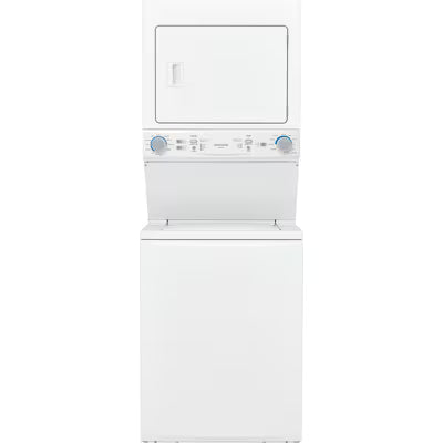 Coming Soon Frigidaire Quick Wash Dry Cycle, Maxfill Electric Stacked Laundry Center with 3.9-cu ft Top load Washer and 5.6-cu ft Dryer ( White ) Model# FLCE7522AW