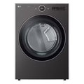 LG 7.4-cu ft Stackable Vented Gas Dryer with Steam Cycle ( Black Steel ) Model# DLGX6701B