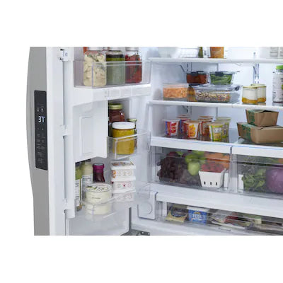 Coming Soon Frigidaire Standard-Depth 28.8-cu ft 3 -Door 36-in Wide French Door Refrigerator with Ice Maker with Water Dispenser ( Smudge-Proof Stainless Steel ) ENERGY STAR Certified Model# FRFN2813AF