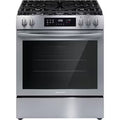 Frigidaire 30-in 5 burners 5.1-cu ft Convection Oven Slide-In Natural Gas Range ( Stainless steel ) Model# FCFG3083AS