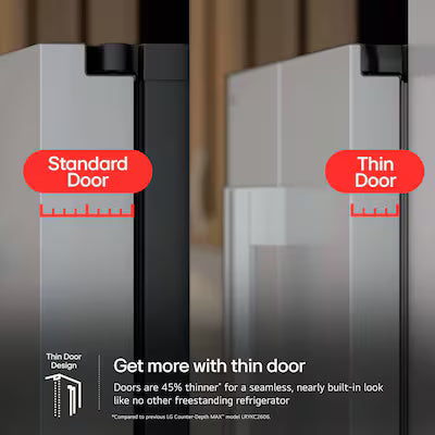 LG Counter-Depth Zero Clearance 25.1-cu ft 3 -Door French Door 36-in Wide with Ice Maker ( PrintProof Stainless Steel ) ENERGY STAR Certified Model# LF25Z6211S