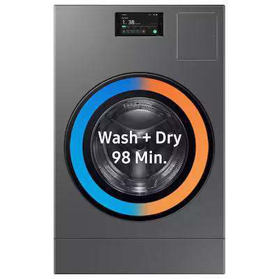 Samsung Bespoke Traditional Drying 5.3-cu ft Vented All-In-One Washer Dryer Combo with Steam Cycle ( Brushed Black ) Model# WD90F53AVB