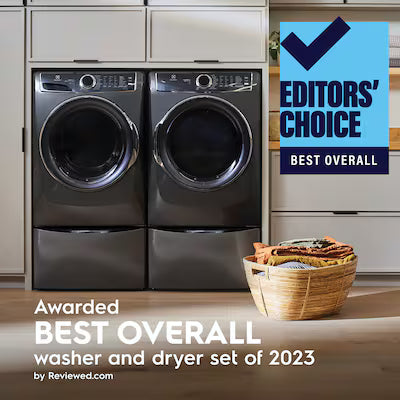 Electrolux Predictive Dry and Instant Refresh 8-cu ft Stackable Vented Gas Dryer with Steam Cycle ( Titanium ) Model# ELFG7637AT