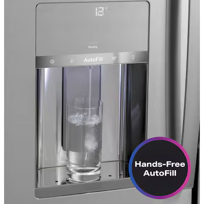GE Profile 22.4 Cu. Ft. Smart Counter-Depth Fingerprint Resistant 4-Door French Door Refrigerator with Door In Door Model# PXD22BYPFS