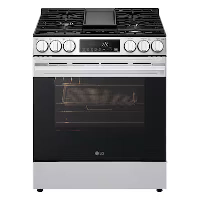 LG 30-in 5 burners 5.8-cu ft Air Fry Convection Oven Freestanding Natural Gas Range ( Stainless Steel ) Model# LSGL5833X A13-36