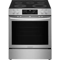 Frigidaire Gallery 30-in Glass Top 5.3-cu ft Air Fry Convection Oven Freestanding Electric Range with WipeClean Coating ( Smudge-Proof Stainless Steel ) Model# GCFE3059BF