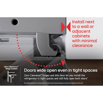 LG Counter-Depth Zero Clearance 25.1-cu ft 3 -Door French Door 36-in Wide with Ice Maker ( PrintProof Stainless Steel ) ENERGY STAR Certified Model# LF25Z6211S