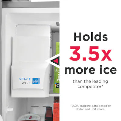 Frigidaire Gallery 25.6-cu ft Standard-Depth 36-in Wide Side-by-Side Refrigerator with Ice Maker ( Fingerprint Resistant Stainless Steel ) ENERGY STAR Certified Model# GRSS2652AF