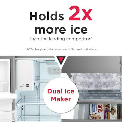 Frigidaire Gallery Standard-Depth 27.8-cu ft 36-in Wide French Door with Dual Ice Maker ( Fingerprint Resistant Stainless Steel ) ENERGY STAR Certified Model# GRFS2853AF A13-46