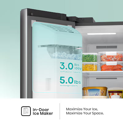 Hisense Ultra Capacity 29.1-cu ft Standard-Depth 36-in Wide Side-by-Side Refrigerator with Ice Maker ,Water and Ice Dispenser ( Fingerprint resistant stainless steel ) Model# HRS290P5FSE A13-39