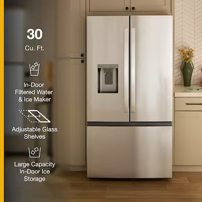 Whirlpool Standard-Depth 29.58-cu ft 36-in Wide with Ice Maker ( Fingerprint Resistant Stainless Finish ) ENERGY STAR Certified Model# WRFF3536SZ A13-47