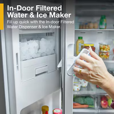 Whirlpool Standard-Depth 29.58-cu ft 36-in Wide with Ice Maker ( Fingerprint Resistant Stainless Finish ) ENERGY STAR Certified Model# WRFF3536SZ A13-47