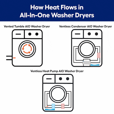 Samsung Bespoke Traditional Drying 5.3-cu ft Vented All-In-One Washer Dryer Combo with Steam Cycle ( Brushed Black ) Model# WD90F53AVB