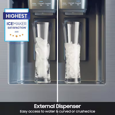 Samsung Standard-Depth Mega Capacity 31-cu ft 3 -Door 36-in Wide with Ice Maker ( Fingerprint Resistant Stainless Steel ) ENERGY STAR Certified Model# RF32CG5B10SR