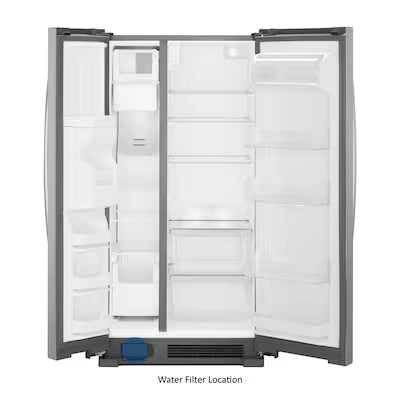 Whirlpool 24.6-cu ft Standard-Depth 36-in Wide Side-by-Side Refrigerator with Ice Maker ,Water and Ice Dispenser ( Fingerprint Resistant Stainless Finish ) Model# WRS315SDHZ