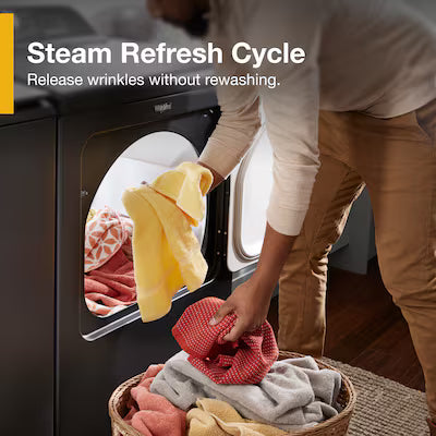Whirlpool 7-cu ft Vented Gas Dryer with Steam Cycle ( Volcano Black ) Model# WGD6150PB A13-30
